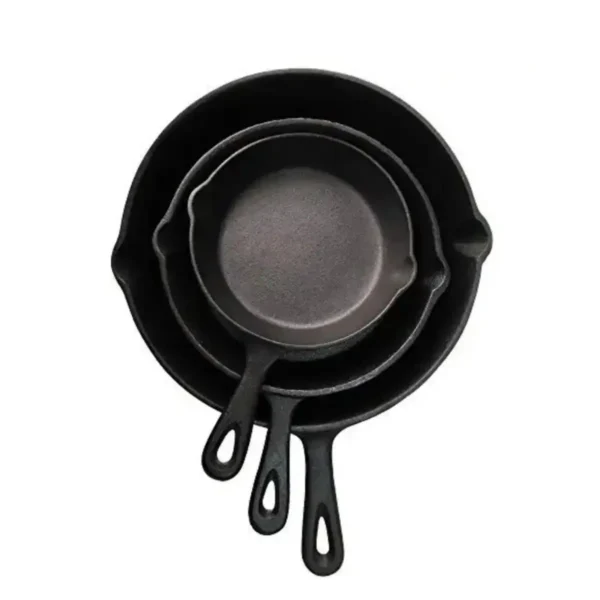 Set De 3 Sartenes De Hierro Fundido 25,20,15cm Antiadherente