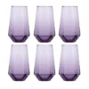 1 Vaso De Vidrio 575 Ml En Forma De Diamante 6 Pzs