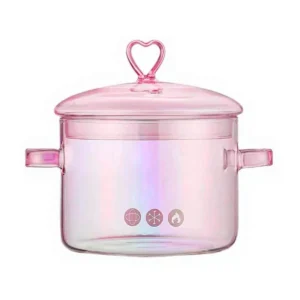 Ollita de vidrio rosa 1500 ml