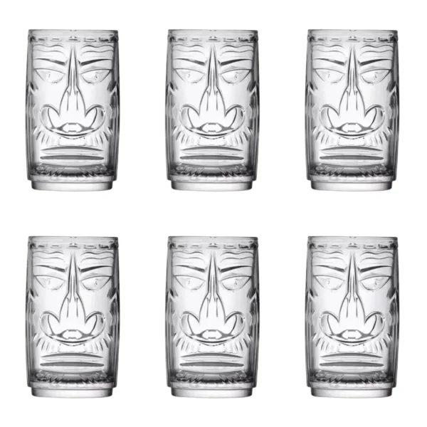 12(15) Vaso De Vidrio Para Coctel Tiki 520 Ml Big Nose 6 Pzs