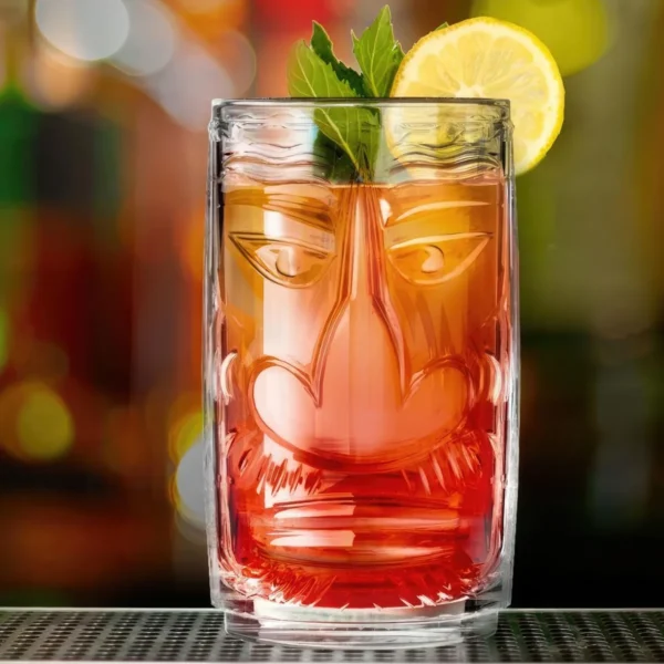 14(15) Vaso De Vidrio Para Coctel Tiki 520 Ml Big Nose 6 Pzs