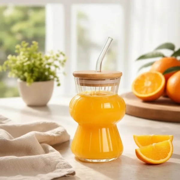 2(53) Vaso Pumpkin con tapa bambu 420 ml