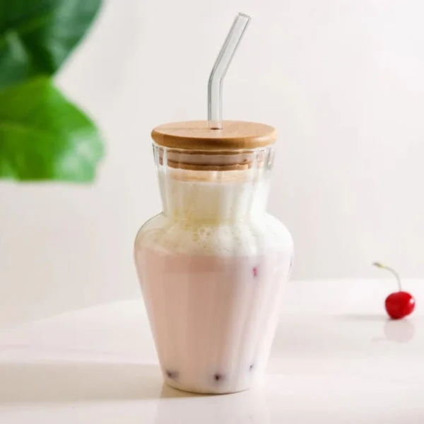 Vaso Novare con tapa de bambu 415 ml