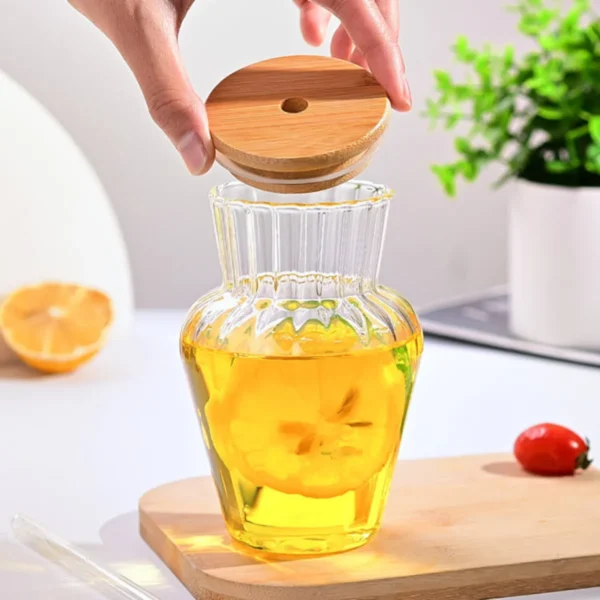 Vaso Novare con tapa de bambu 415 ml