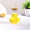 2 Vaso Mushroom con tapa bambú 450ml