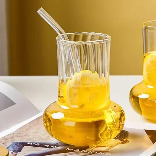 4 Vaso Mushroom con tapa bambú 450ml